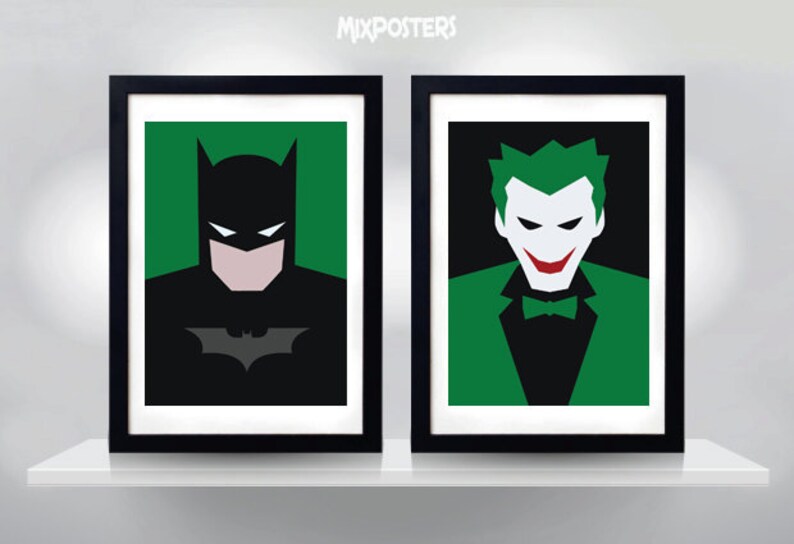 Batman & Joker Poster Minimalist Print Superhero Poster | Etsy