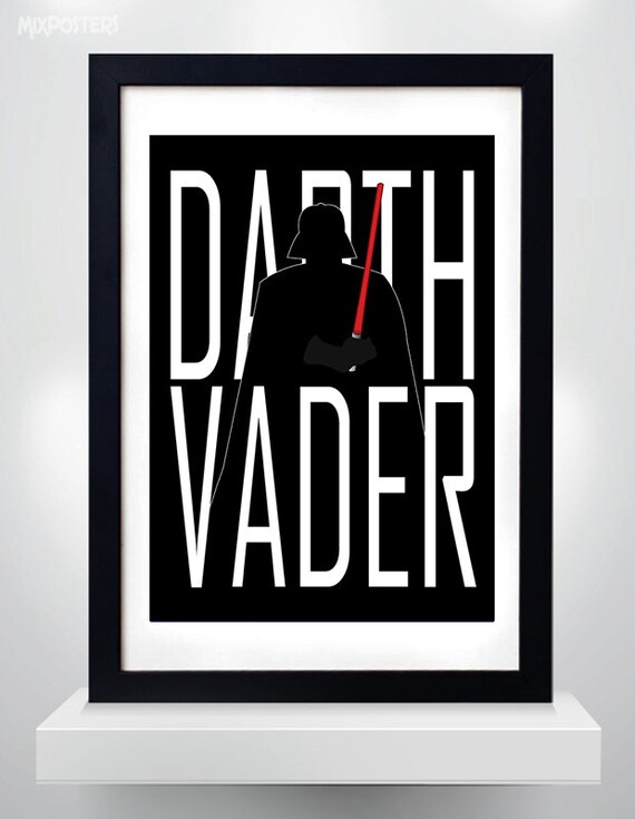 DARTH VADER Star Wars Wall Art Print Poster selectable Etsy