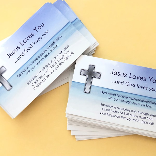 Faith Introduction cards - Share your faith cards - Jesus loves you, God loves you, Salvation introduction cards, share Jesus with others