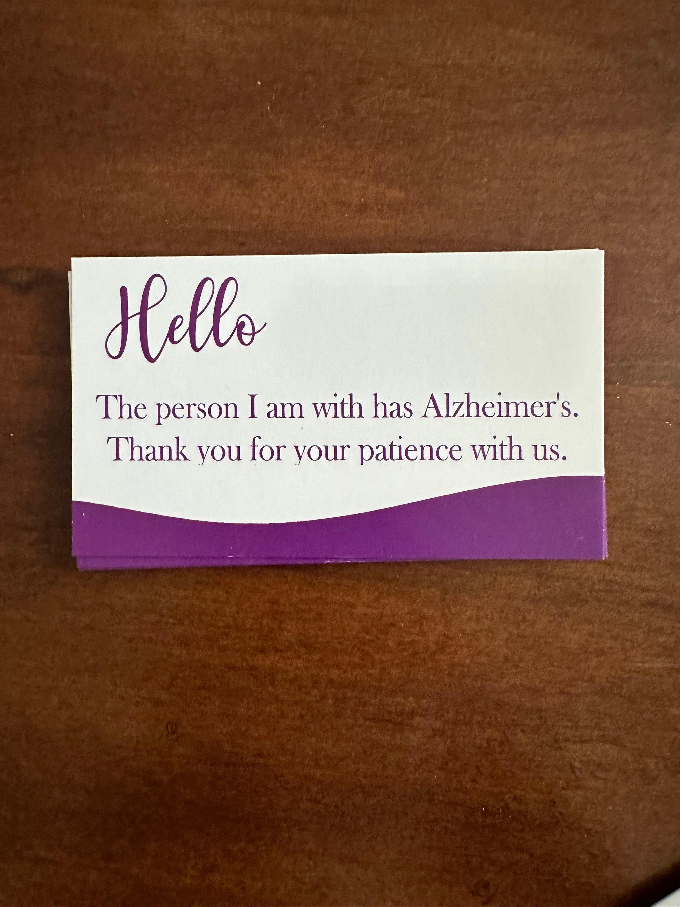 10 Alzheimer's Hello Cards Easy to Read Introduction Cards for People With Alzheimer's - Etsy
