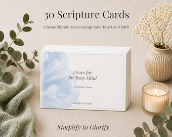 ADHD Scripture Cards, Printable Bible verse cards for Women, 30-days of scriptures, ADHD Christian faith cards, Christian gift for women