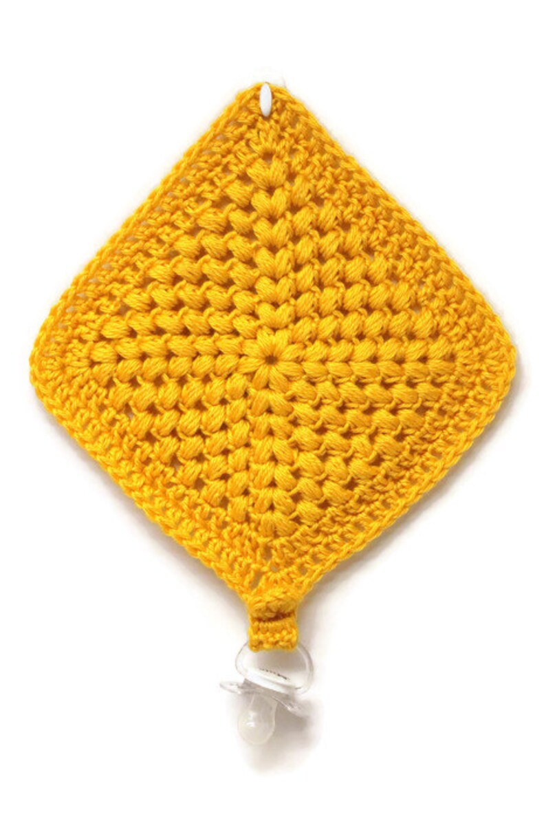 Crochet Security Blanket Golden Yellow Binky Blanket Baby Etsy
