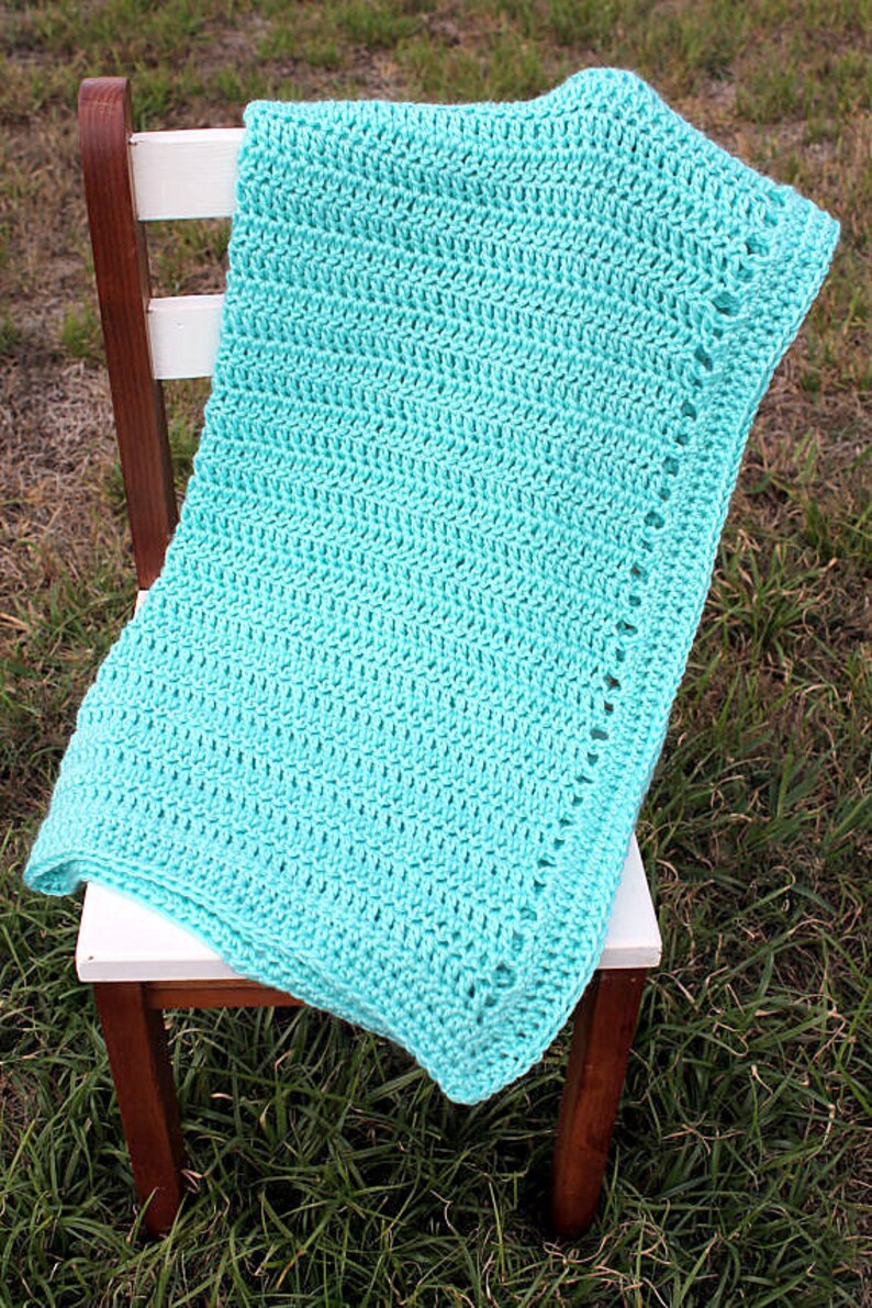 Crochet Receiving Blanket Robins Egg Blue Baby Blanket Etsy