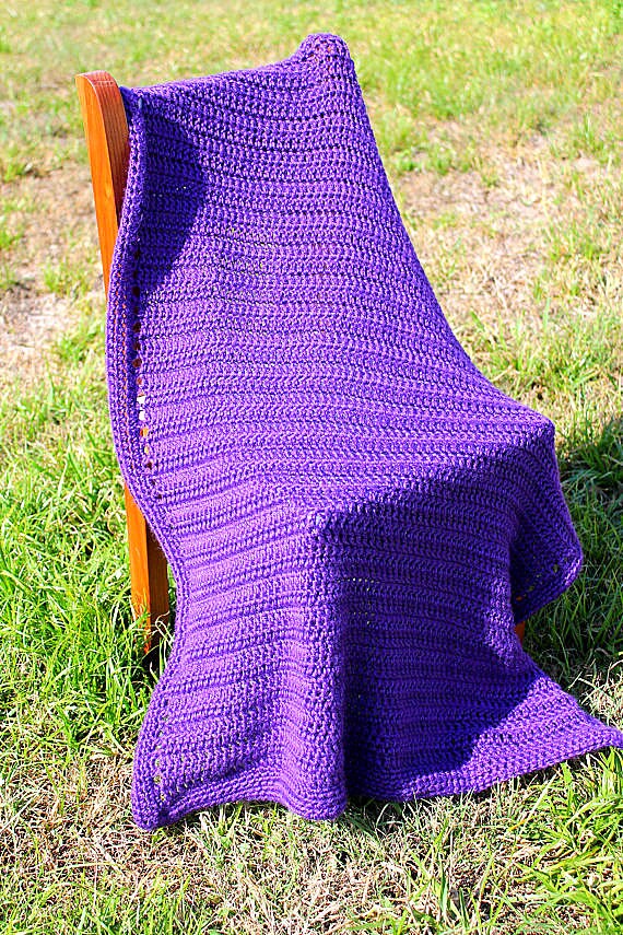 Crochet Receiving Blanket Eggplant Purple Baby Blanket Etsy