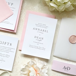Elegante Einladungskarten mit Pergament-Hülle und Wachs-Siegel Hochzeit Antwortkarte enthalten | Personalisiert & Gedruckt