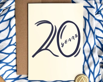 20 Years Sober Card | Luxury Stock | Twenty Sobriety Birthday Cards | Sponsor Gift | Sponsee Gifts | AA Alcoholics Anonymous NA Soberversary