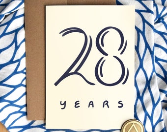 28 Years Sober Card | Luxury Card Stock | Twenty Eight Years Sobriety Birthday Anniversary | Soberversary Gifts | AA Chip Gift for Men Women