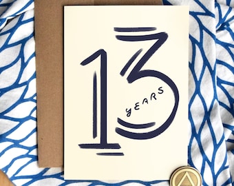 13 Years Sober Card | Luxury Card Stock | Thirteen Years Sobriety Birthday Anniversary | Soberversary Gifts | AA Chip Gift for Men Women