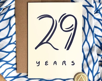 29 Years Sober Card | Luxury Card Stock | Twenty Nine Years Sobriety Birthday Anniversary | Soberversary Gifts | AA Chip Gift for Men Women