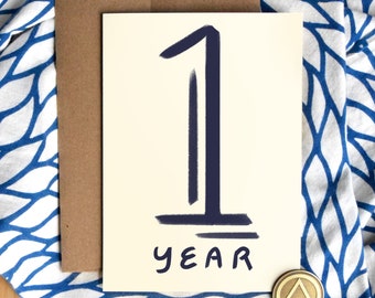 1 Year Sober Card | AA Sobriety Anniversary Gift