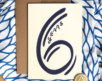 6 Years Sober Card | Luxury Card Stock | SixYears Sobriety Birthday Anniversary | Soberversary Gifts | AA Chip Gift for Men Women