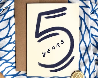 5 Year Sobriety Anniversary Card: Luxury Card Stock