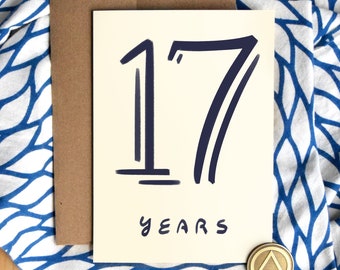 17 Years Sober Card | Luxury Card Stock | Seventeen Years Sobriety Birthday Anniversary | Soberversary Gifts | AA Chip Gift for Men Women