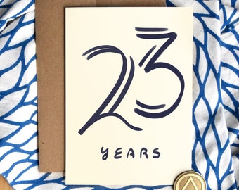 23 Years Sober Anniversary Card: Luxury Cream Card Stock