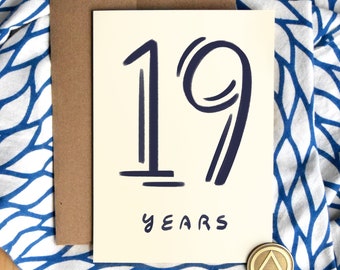 19 Years Sober Card | Luxury Card Stock | Nineteen Years Sobriety Birthday Anniversary | Soberversary Gifts | AA Chip Gift for Men Women