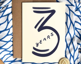 3 Years Sober Card | Luxury Card Stock | Three Years Sobriety Birthday Anniversary | Soberversary Gifts | AA Chip Gift for Men Women