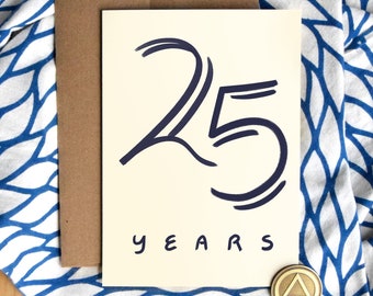 25 Years Sober Card | Luxury Card Stock | Twenty Five Years Sobriety Birthday Anniversary | Soberversary Gifts | AA Chip Gift for Men Women