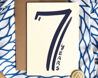 7 Year Sober Anniversary Card: Luxury Card Stock, AA Gift