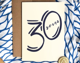 30 Years Sober Card | Luxury Card Stock | Thirty Years Sobriety Birthday Anniversary | Soberversary Gifts | AA Chip Gift for Men Women