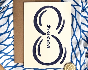 8 Year Sober Anniversary Card: Luxury Card Stock