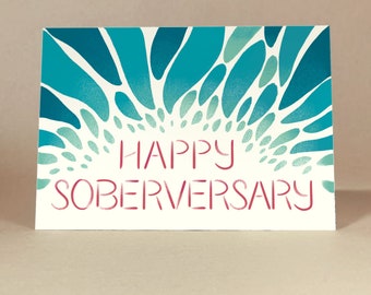 Happy Soberversary Card | Luxury Card Stock | Sobriety Gifts | Alcoholics Narcotics Anonymous Sober Cards | AA NA Chip Gift Sponsor Sponsee