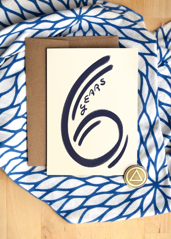 6 Years Sober Card Luxury Card Stock Sixyears Sobriety - Etsy