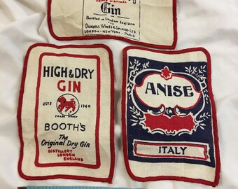 1930s Tobacco / Liquor Felts (Anise Italy, High and Dry Gin Booths, Dunhill Gin) All 3 as set