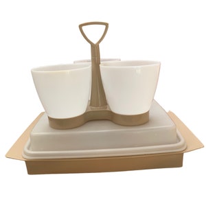 Vintage Tupperware Condiment Caddy & Divided Tray with Lid