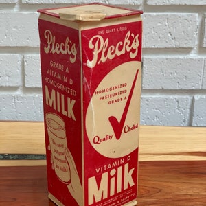 Vintage Wax Melkpakken, Fleck's Grade A Gehomogeniseerde Melk