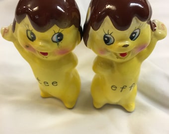 Vintage 1950s Eff and Tee Salt and Pepper Shakers
