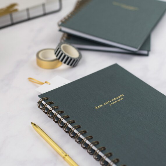 Gratitude Journal - Three Happy Thoughts, Self Care Gift