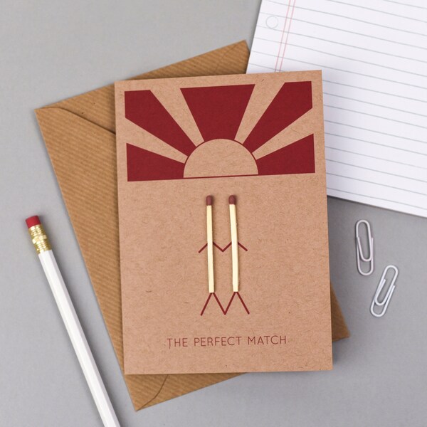 The Perfect Match card // Engagement // Happy Anniversary // Valentine's Day // Funny Greetings Card // A6 // Wedding Congratulations Card