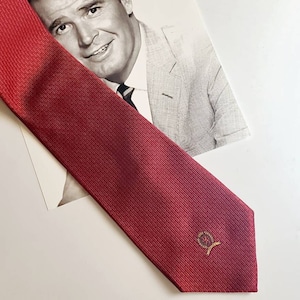 Tommy Hilfiger Tie, Necktie for Men, Suit Accessories, Gifts Him, Father's Day Gifts, Men's Fashions, Red Tie, 1980s Tie, Treasures by Gulf