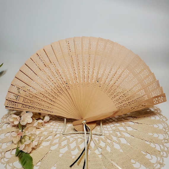 Vintage Wood  Hand  Fan with Cut Outs, Vintage Fa… - image 1