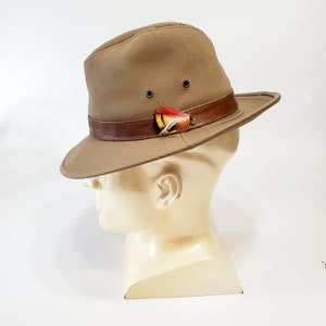 Scala Fishing Hat for Men, Brown Canvas Hat with Fishing Lure, Vintage Men's Hats, Gift Ideas for Him, Treasures by the Gulf, Outdoors