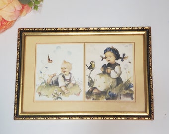 German Hummel Print, Framed behind Glass, Made in Germany, Vintage Wall  decor, Nursery Decor, Baby Shower Gift, Mom to  Be, Treasures Gulf