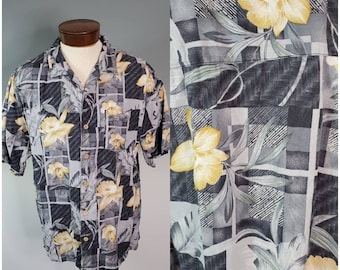 XL 1980s Hawaiin Silk Shirt for Men by Bermuda Bay l Gift Ideas Him l Treasures by the Gulf Gifts for Him Fathers Day Gift Valentine Him