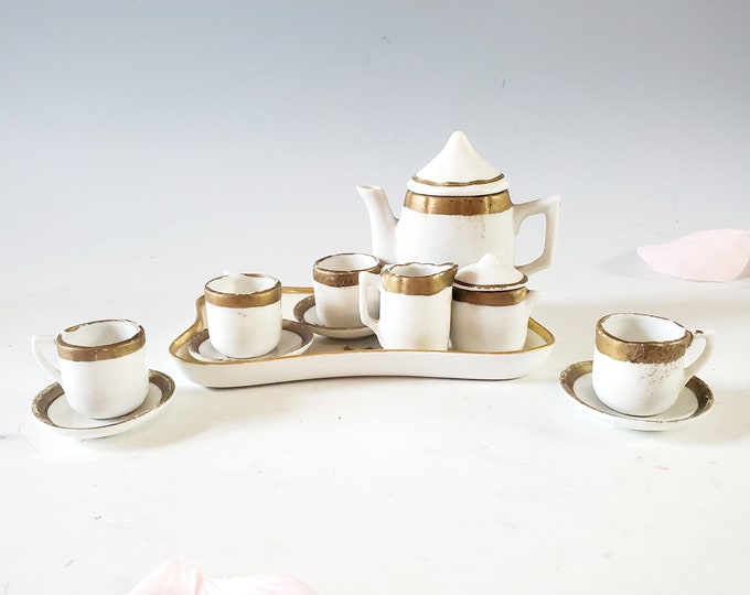 14 Piece Limoges Miniature Tea Set Lamoges France Dollhouse Etsy