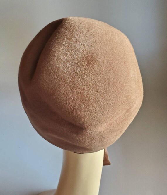 Taupe Zephyr Felt Hat, Long Ties, Vintage Hat, Ladies… Gem