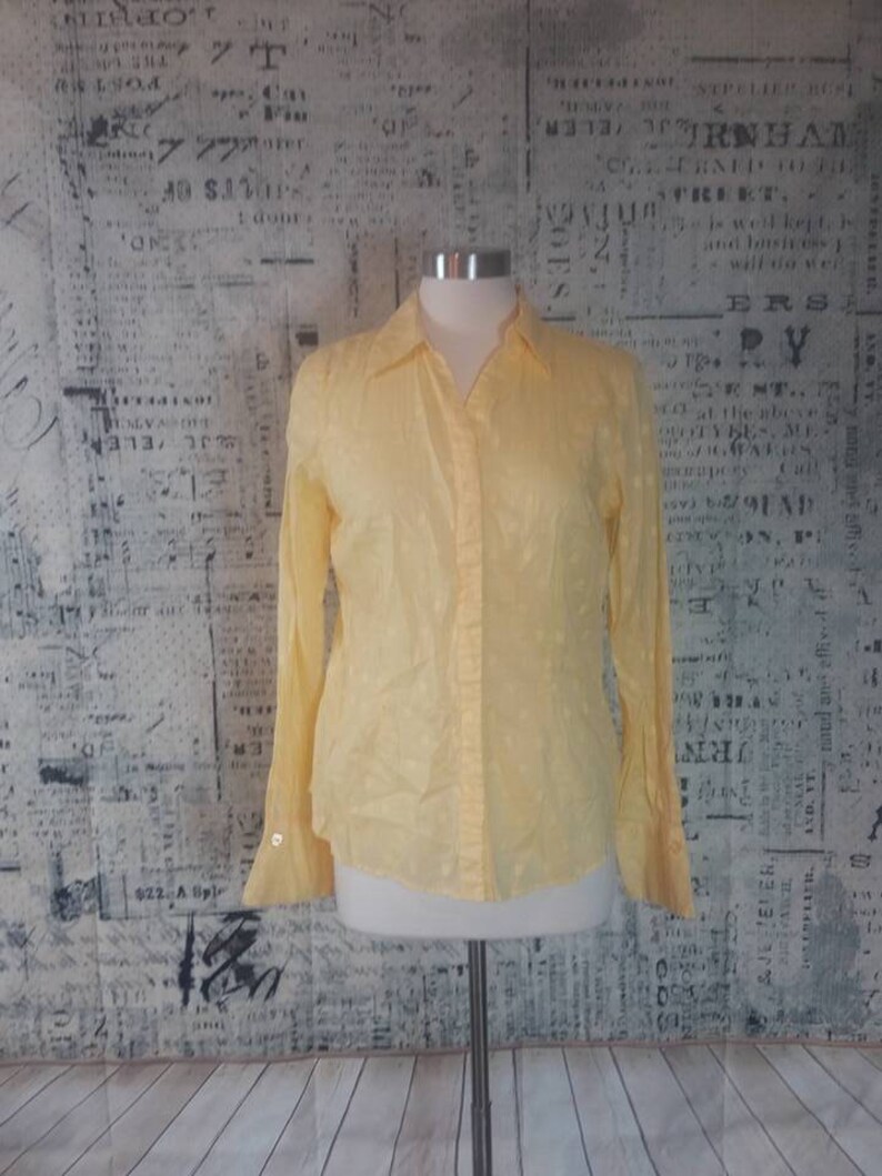 Coldwater Creek Sunshine Yellow Sheer Summer Top Size Medium Vintage 1980s I Summer Beach SwimSuit Cover Up I Casual Friday I Summer CoverUp