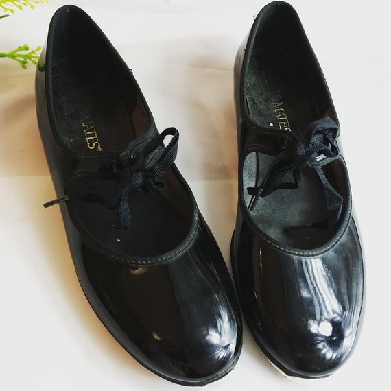 Vintage Tap Shoes Black with Black Tie 