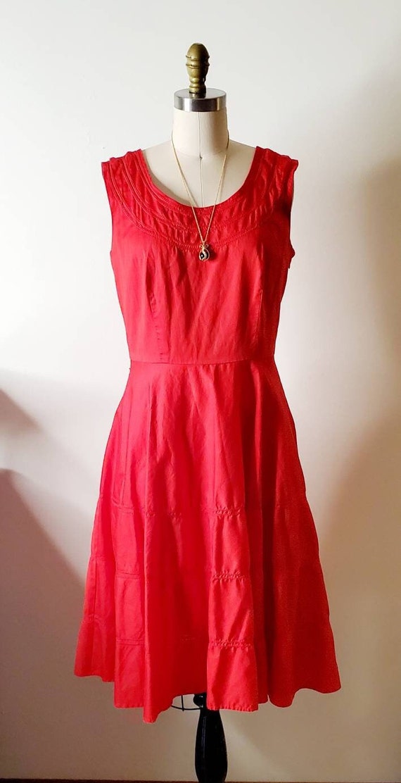 S M Red Sleeveless Dress, Liz Claiborne Dress, Vi… - image 2