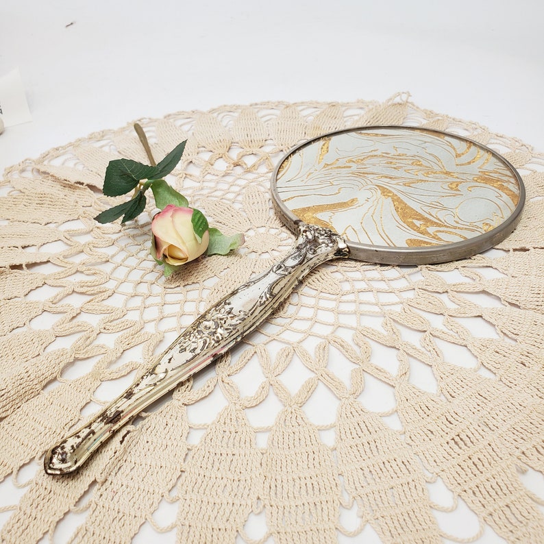 Vintage Hand Mirror, 14 inch Mirror, Buduoir Decor, Dresser Set, Gifts for Her, Mother's Day Gifts, Treasures by the Gulf image 5