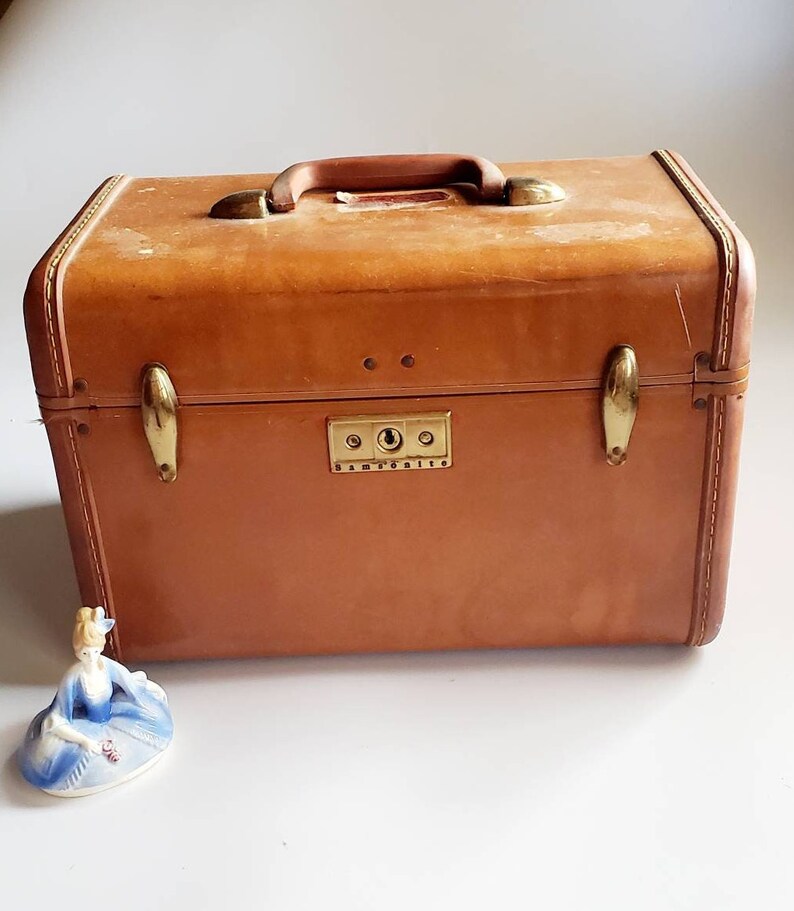 Samsonite Train Case Hard Shell Case With Mirror Inner Etsy