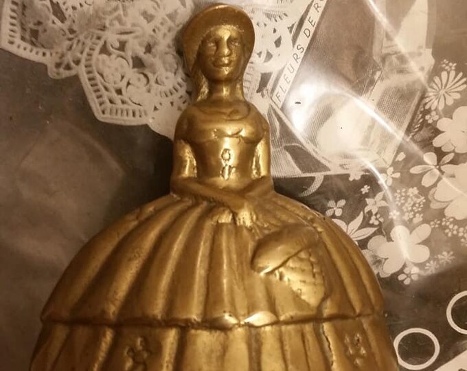 Unique Brass Bell Lady in 1800s Dress and Hat Brass Bell Etsy