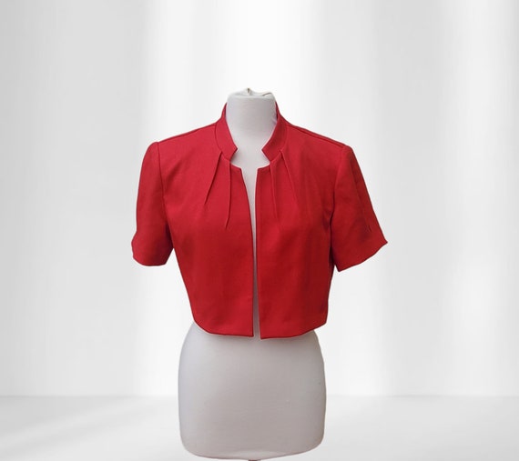 Red bolero jacket plus size discount