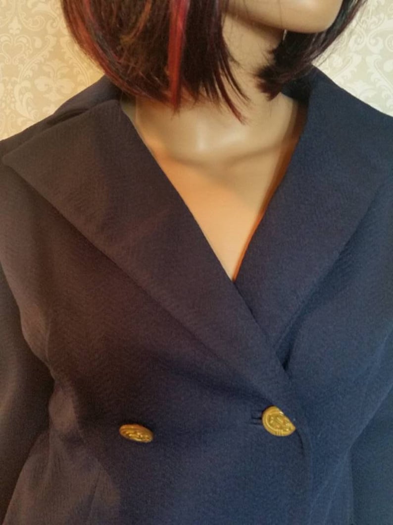 1960s Alfred Weber Navy Blue Pants Suit for Ladies Size 4 Vintage 1960s MOD Retro Hipster Clothing I High Waisted Pants and Blazer 1960s