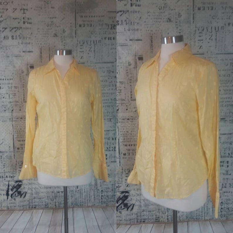 Coldwater Creek Sunshine Yellow Sheer Summer Top Size Medium Vintage 1980s I Summer Beach SwimSuit Cover Up I Casual Friday I Summer CoverUp