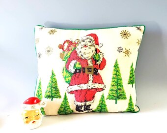 Cojín navideño vintage, decoración navideña, artículos navideños vintage