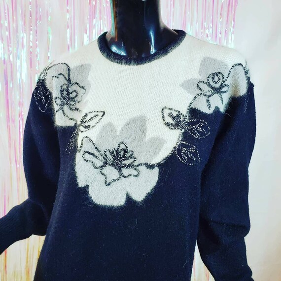 M Angora  Rabbit Hair Dress, Sweater Dress, Long … - image 2